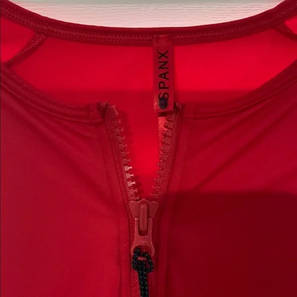 SPANX Red Long Sleeve One Piece Swimsuit - Picture 2 of 5